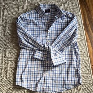 UNTUCKit Blue and White Plaid Shirt